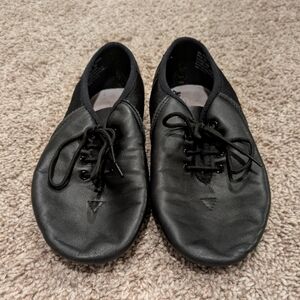 Black Leather Lace-Up Split-Sole Revolution Dancewear Jazz Dance Shoes